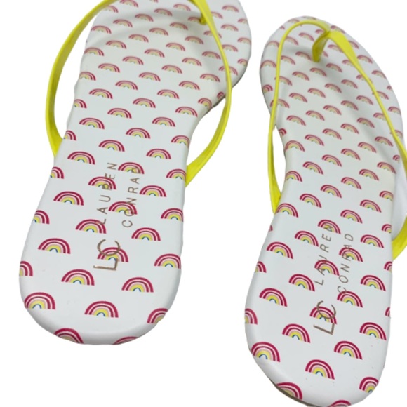 LC LAUREN CONRAD Flip Flop Sandals Rainbow Sizes 6 8 - Picture 4 of 8